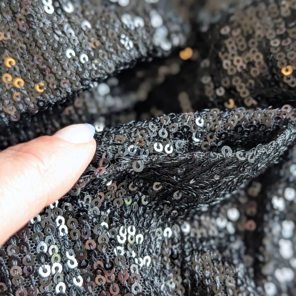 BB DAKOTA Sz M Black Showstopper Sequin Duster - Picture 10 of 12